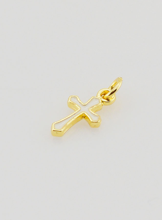 Pendentif Croix Breloque 10mm - Blanc (pic 4)