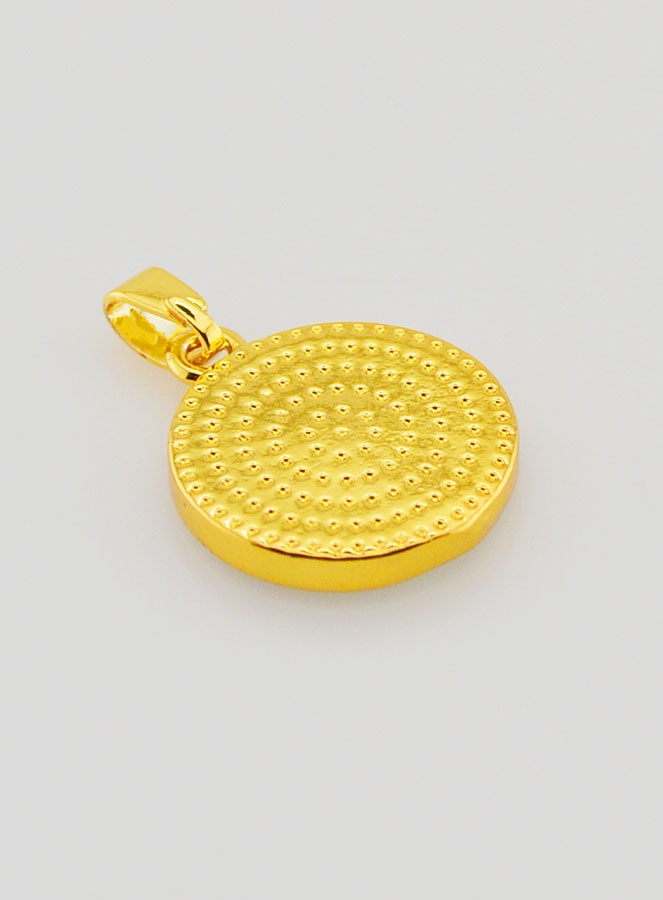 Médaille Rose en Ormeau - 14mm (pic 4)