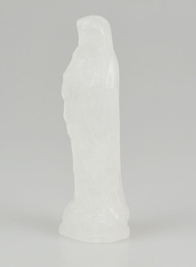 Statue ND de Lourdes en Cristal de Roche - 10cm (pic 2)