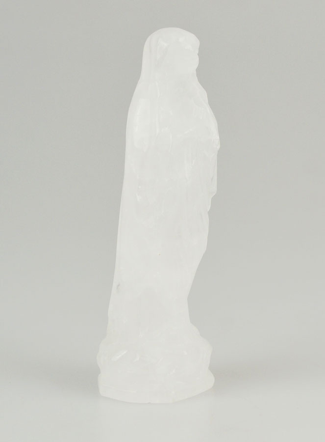 Statue ND de Lourdes en Cristal de Roche - 10cm (pic 3)