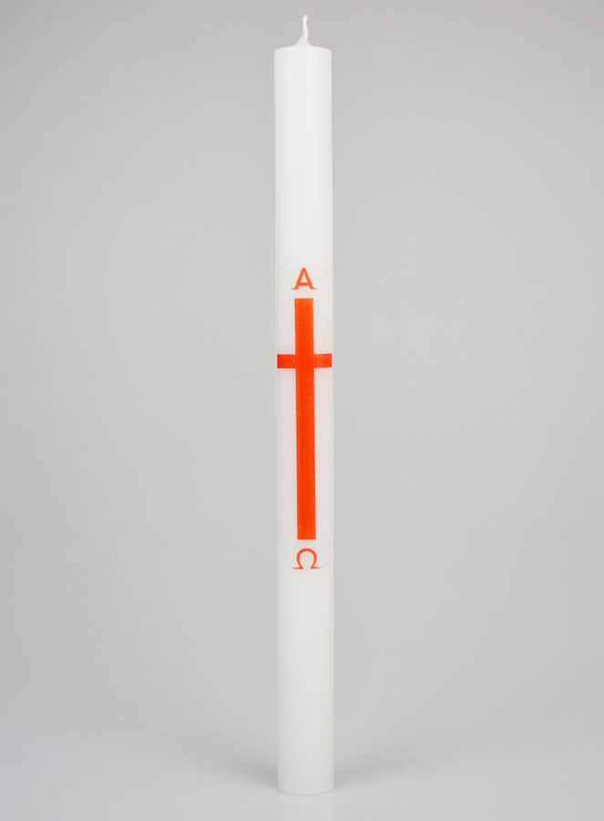 Cierge de Procession Alpha Omega 34cm - Rouge (pic 1)