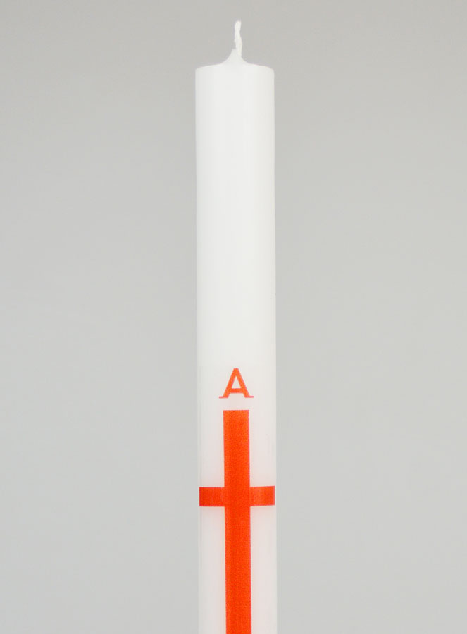 Cierge de Procession Alpha Omega 34cm - Rouge (pic 3)