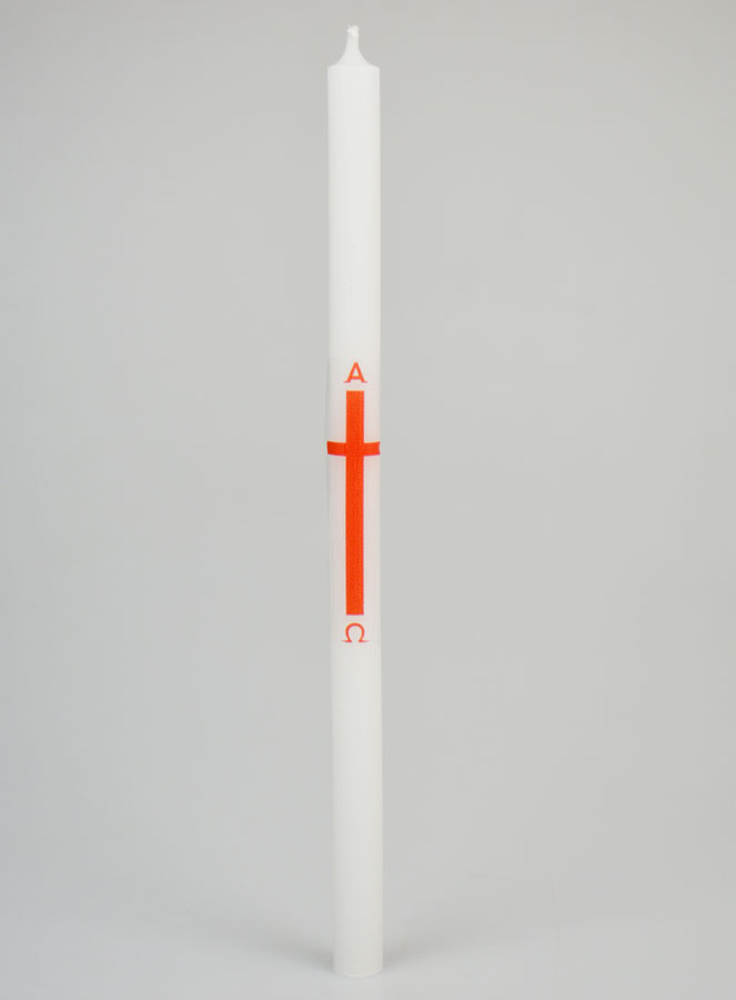 Cierge de Procession Alpha Omega 29cm - Rouge (pic 1)