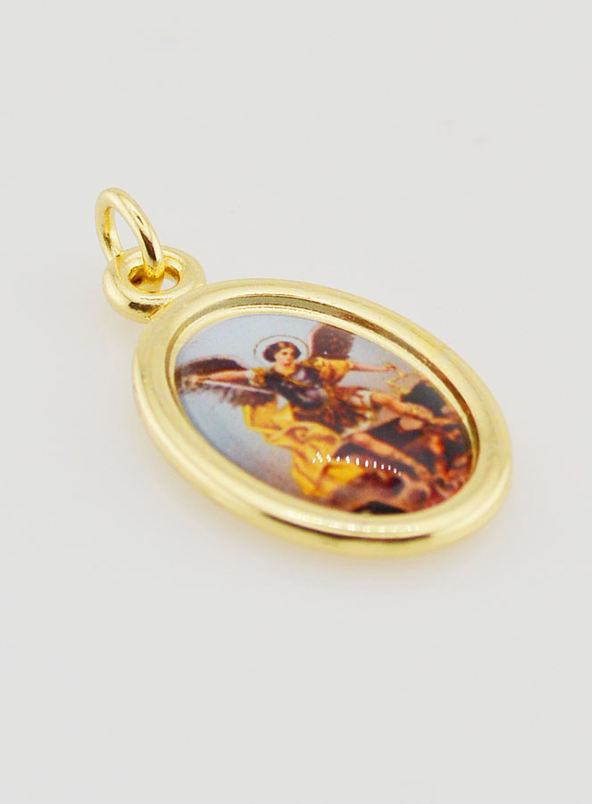 Médaille Saint Michel Archange Dorée - 25mm (pic 3)