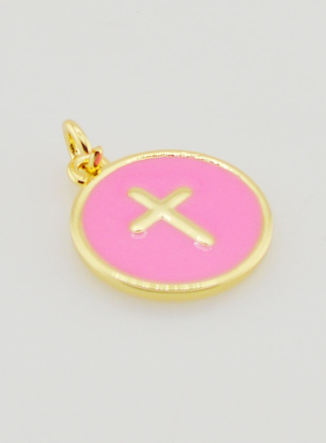 Médaille Croix - Émail Rose (pic 3)