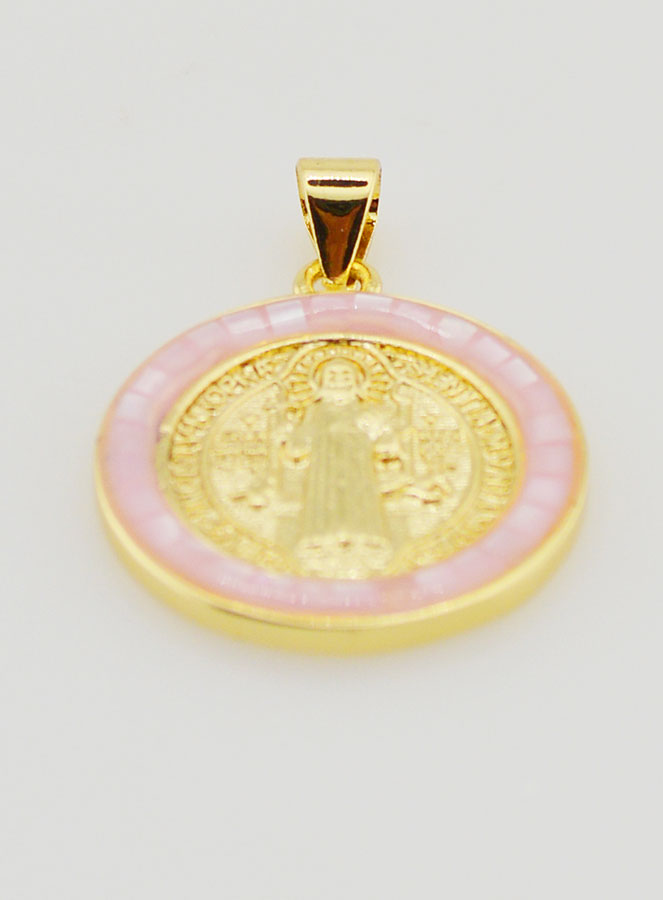 Médaille de Saint Benoît - Bord Rose (pic 2)