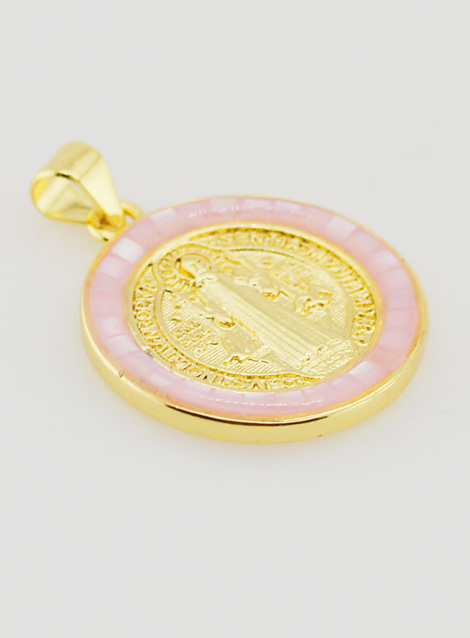 Médaille de Saint Benoît - Bord Rose (pic 3)