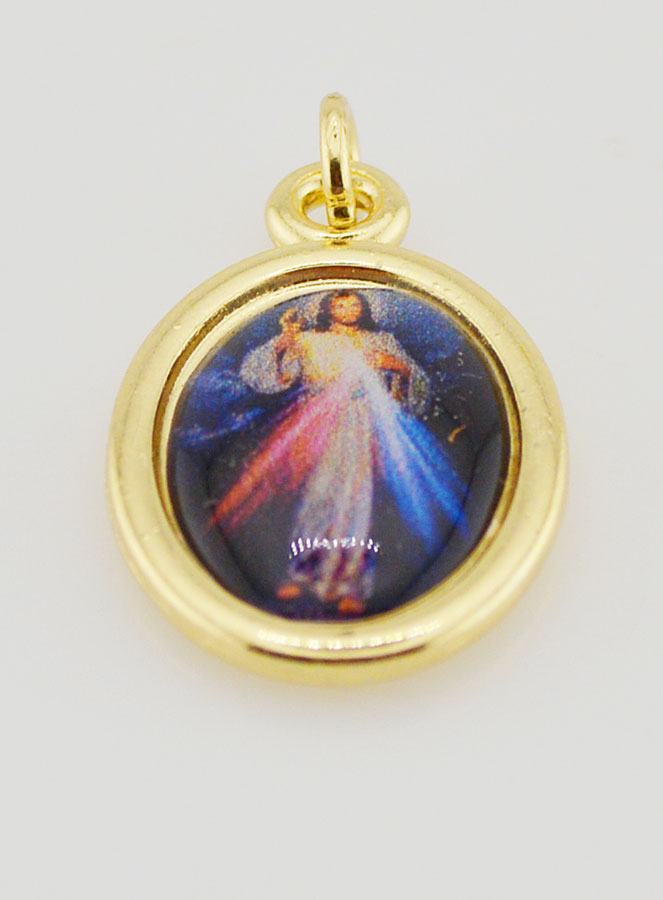 Médaille Christ Miséricordieux Dorée - 25mm (pic 2)