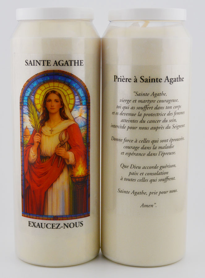 Bougie de Neuvaine à Sainte Agathe Avec Prière (pic 1)
