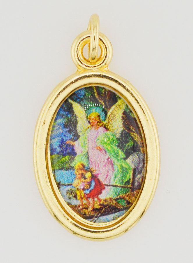 Médaille Ange Gardien Dorée - 25mm (pic 1)