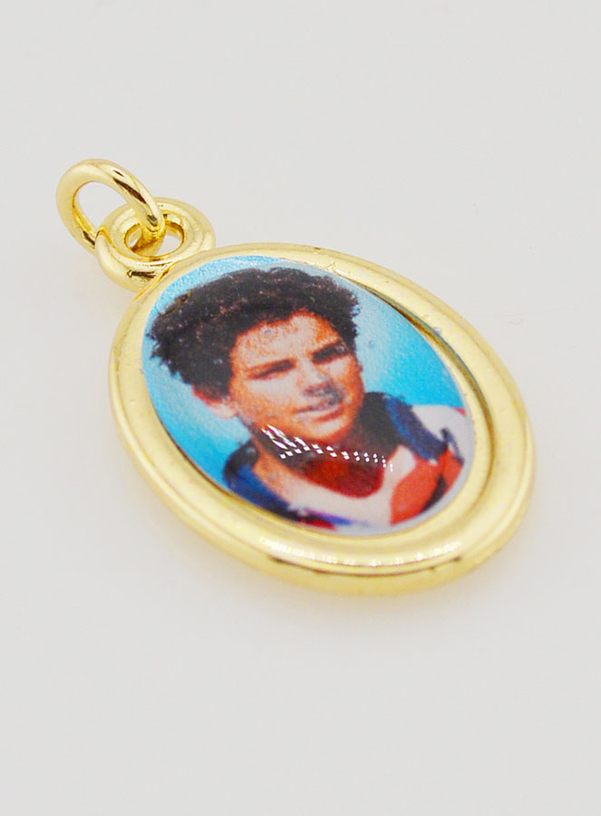 Médaille Saint Carlo Acutis Dorée - 25mm (pic 3)