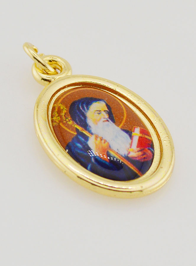 Médaille Saint Benoît Dorée - 25mm (pic 3)