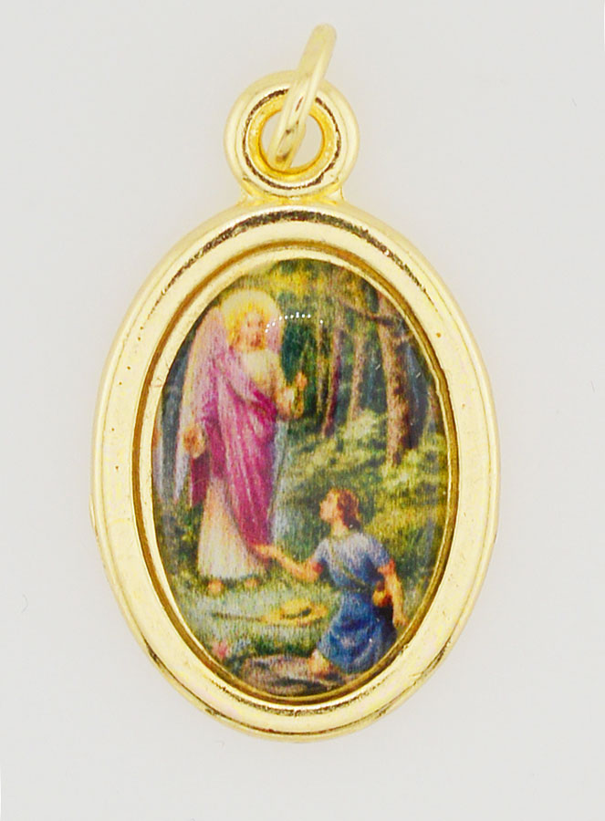 Médaille Saint Raphaël Dorée - 25mm (pic 1)