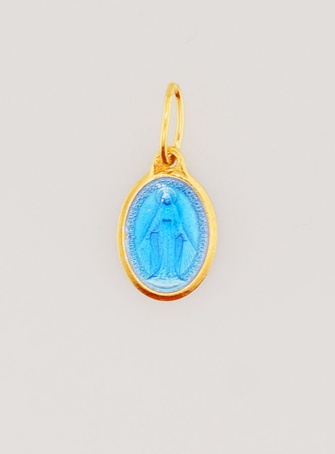 Médaille Miraculeuse en Argent Doré & Émail - 10mm (pic 1)