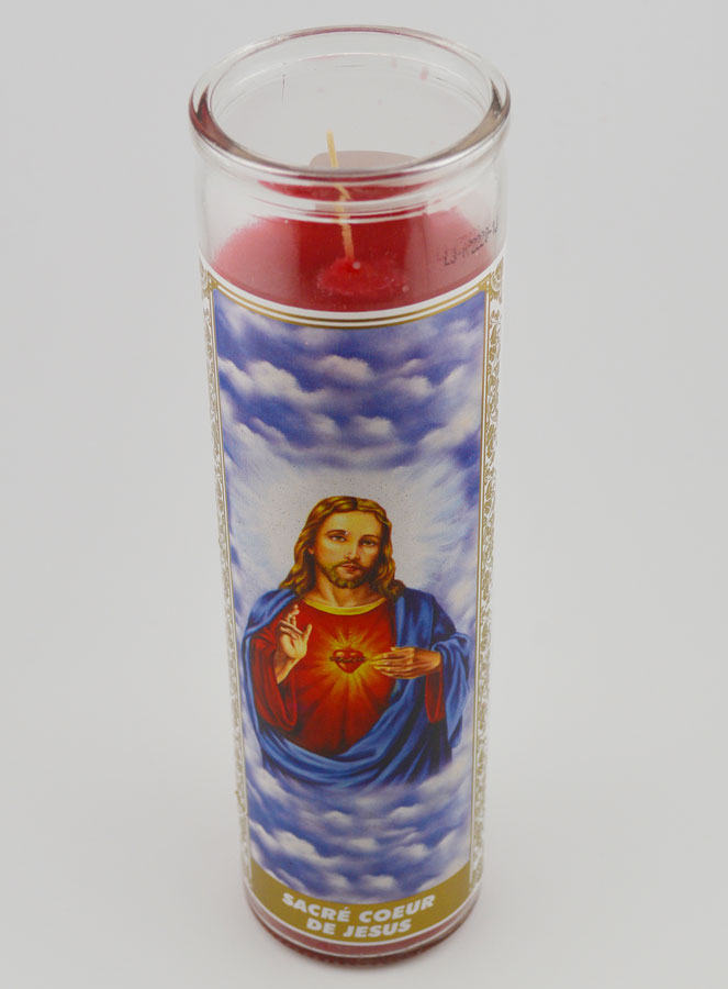 Bougie en Verre - Sacré Coeur de Jésus & Prière (pic 2)