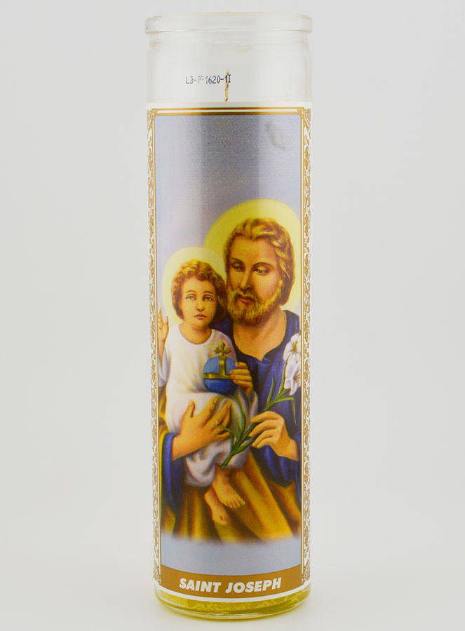 Bougie en Verre - Saint Joseph & Prière (pic 1)