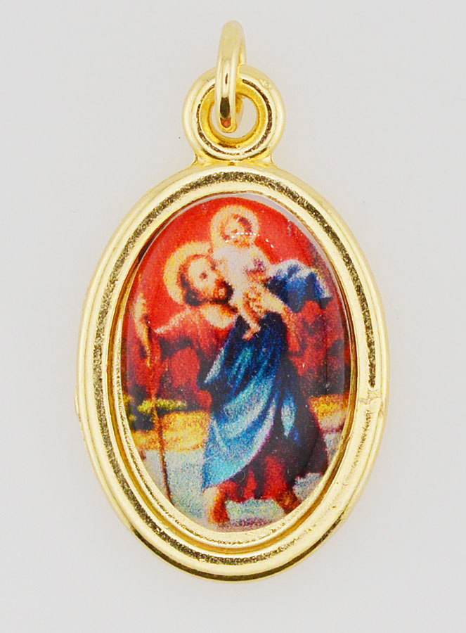 Médaille Saint Christophe Dorée - 25mm (pic 1)