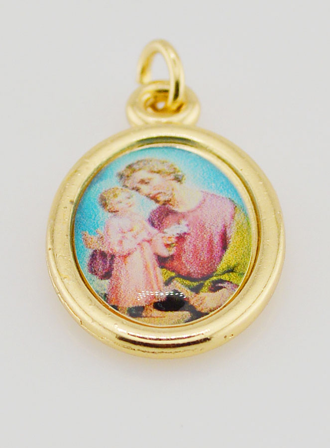 Médaille Saint Joseph Dorée - 25mm (pic 2)