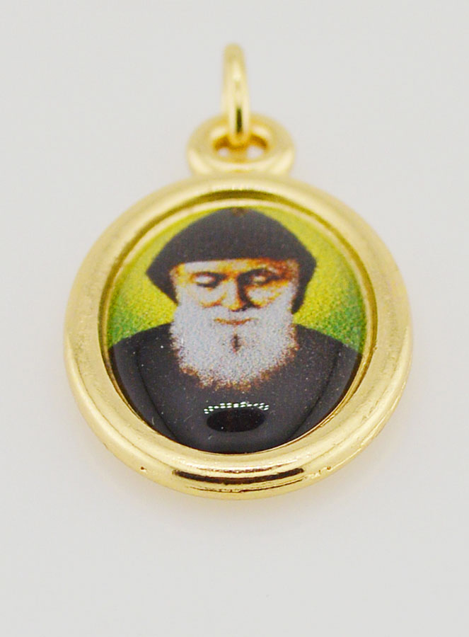 Médaille de Saint Charbel Dorée - 25mm (pic 2)