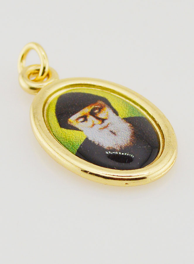 Médaille de Saint Charbel Dorée - 25mm (pic 3)