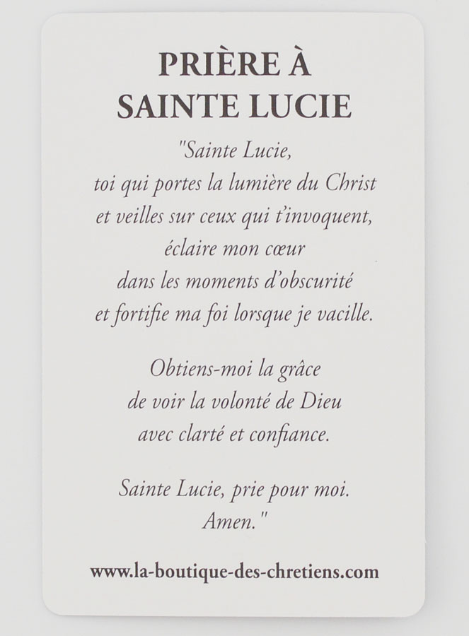 Lot de 10 Cartes de Prière à Sainte Lucie (pic 4)