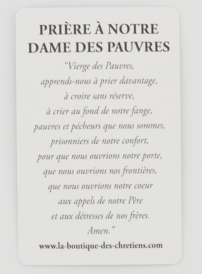 Lot de 10 Cartes de Prière à Notre Dame des Pauvres (pic 4)