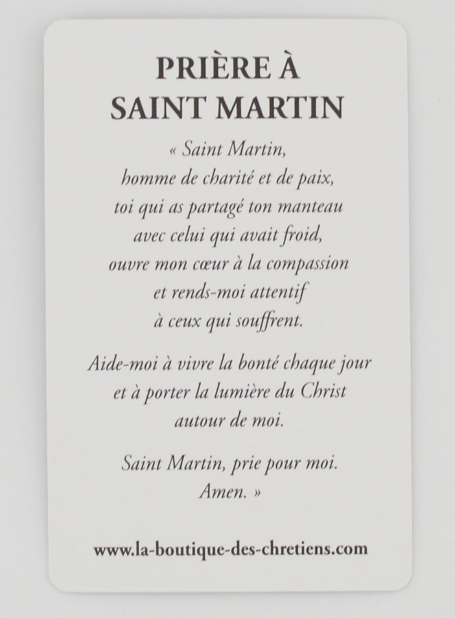 Lot de 10 Cartes de Prière à Saint Martin (pic 4)