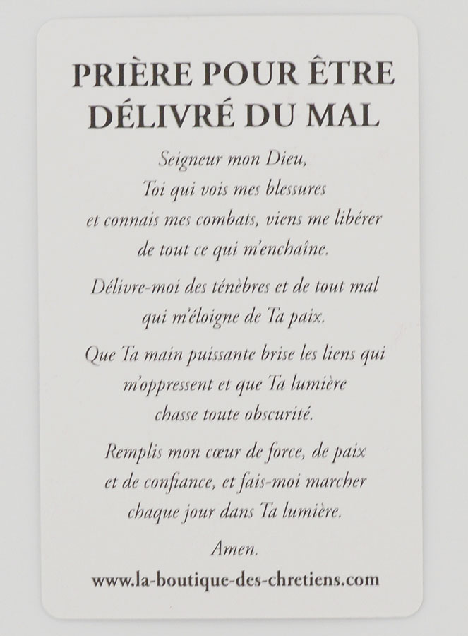 Lot de 10 Cartes de Prière Pour Être Délivré du Mal (pic 4)