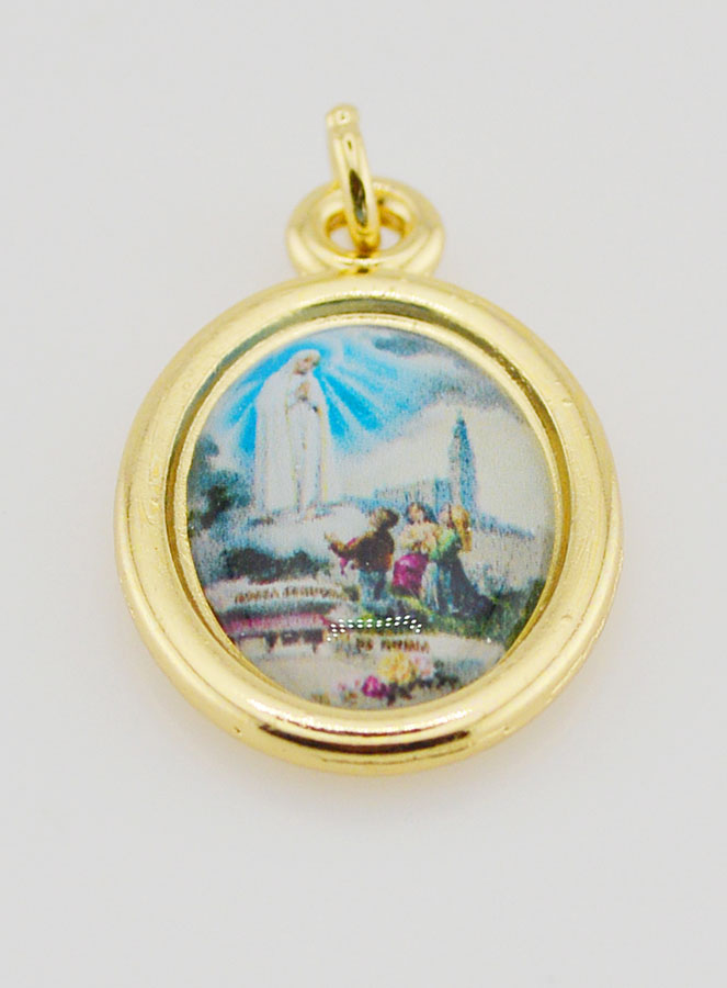 Médaille Notre Dame de Fatima Dorée - 25mm (pic 2)