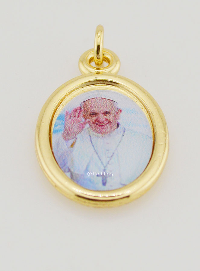 Médaille du Pape François Dorée - 25mm (pic 2)