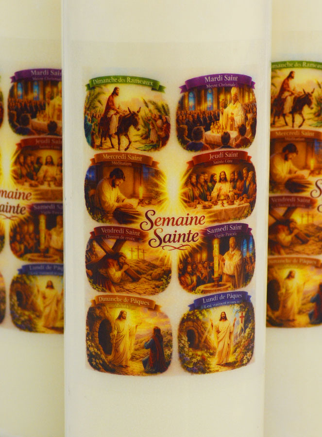 Lot de 3 Bougies de Neuvaine Semaine Sainte (pic 3)