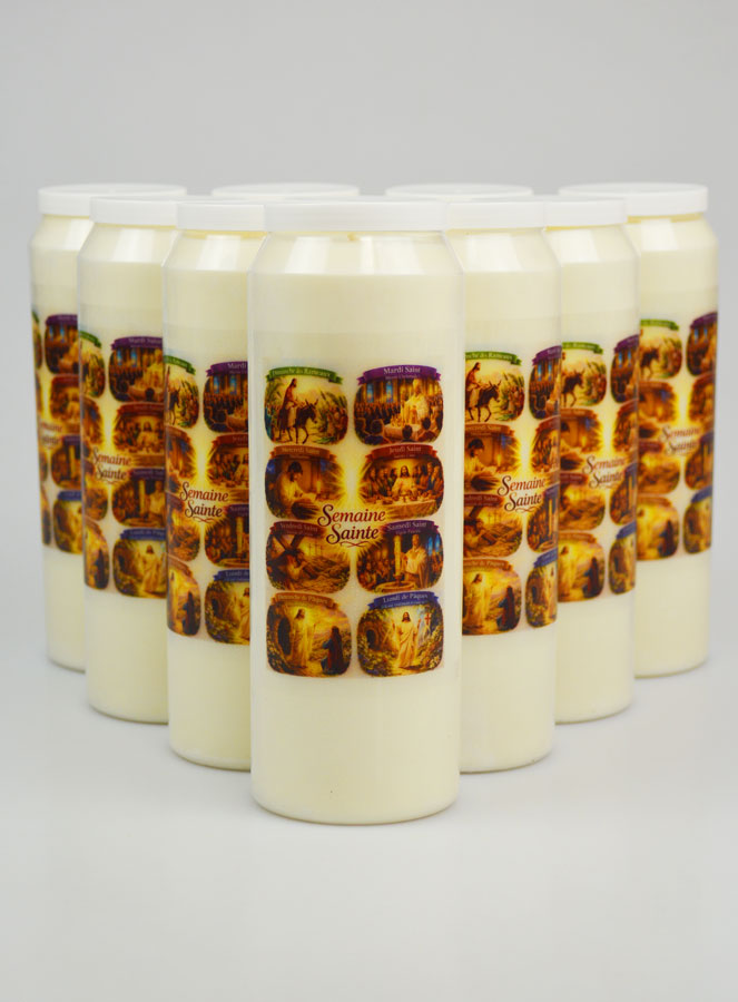 Lot de 10 Bougies de Neuvaine Semaine Sainte (pic 1)