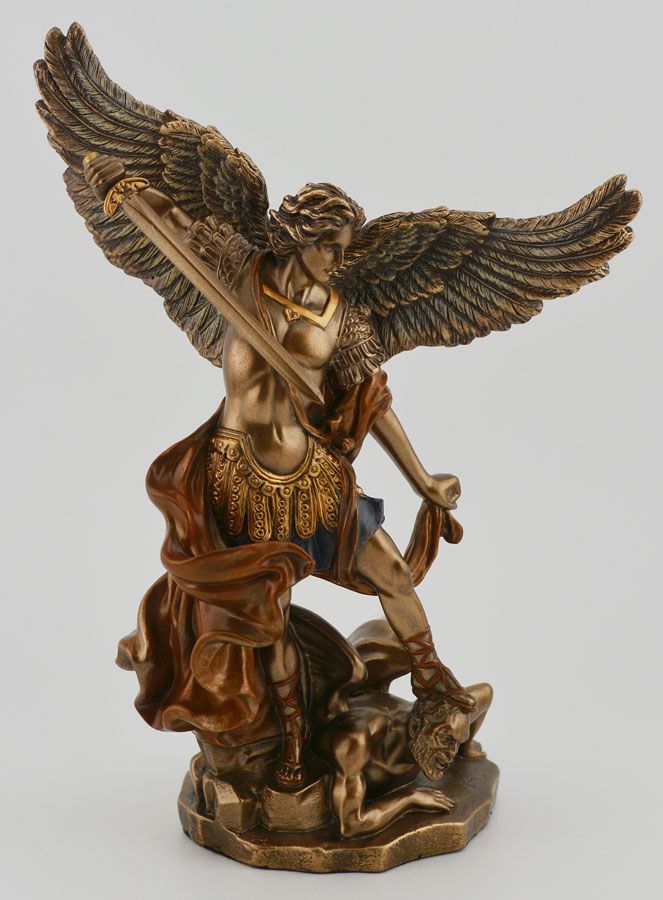 Statue Religieuse de Saint Michel en Bronze - 15 cm (pic 1)
