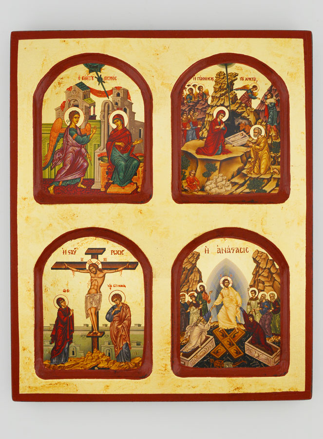 Icône Religieuse des Mystères de la Vie du Christ - 22cm (pic 1)
