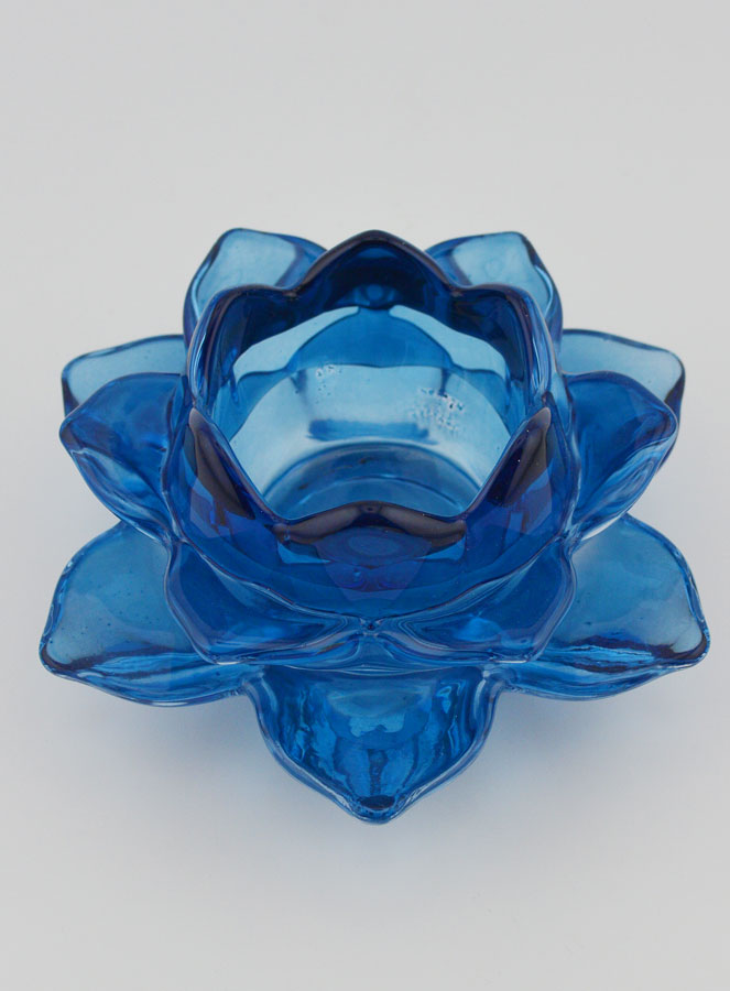 Bougeoir Fleur de Lotus - Bleu (pic 2)