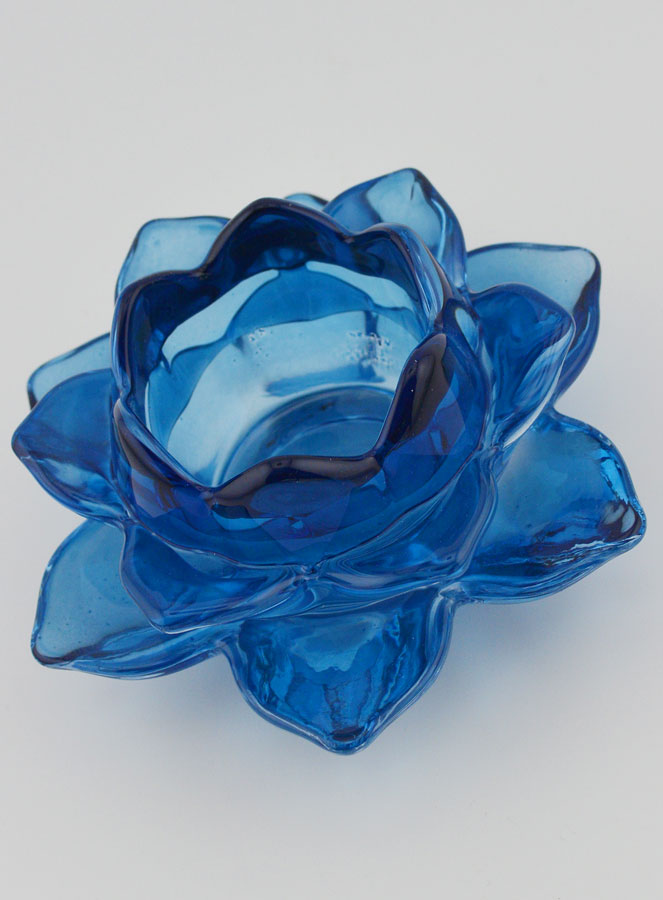 Bougeoir Fleur de Lotus - Bleu (pic 4)