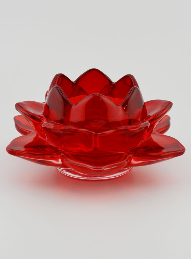 Bougeoir Fleur de Lotus - Rouge (pic 1)
