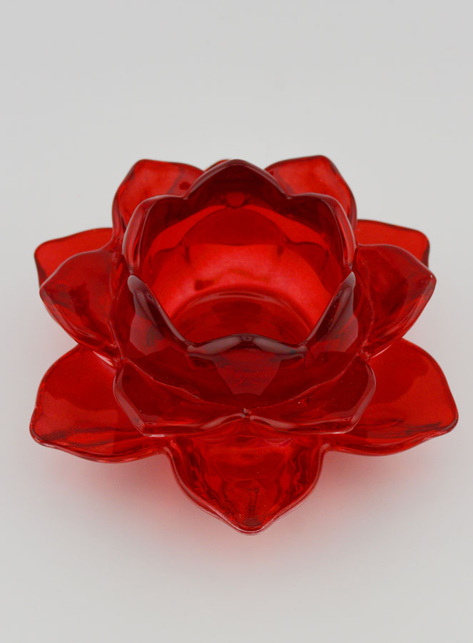 Bougeoir Fleur de Lotus - Rouge (pic 2)