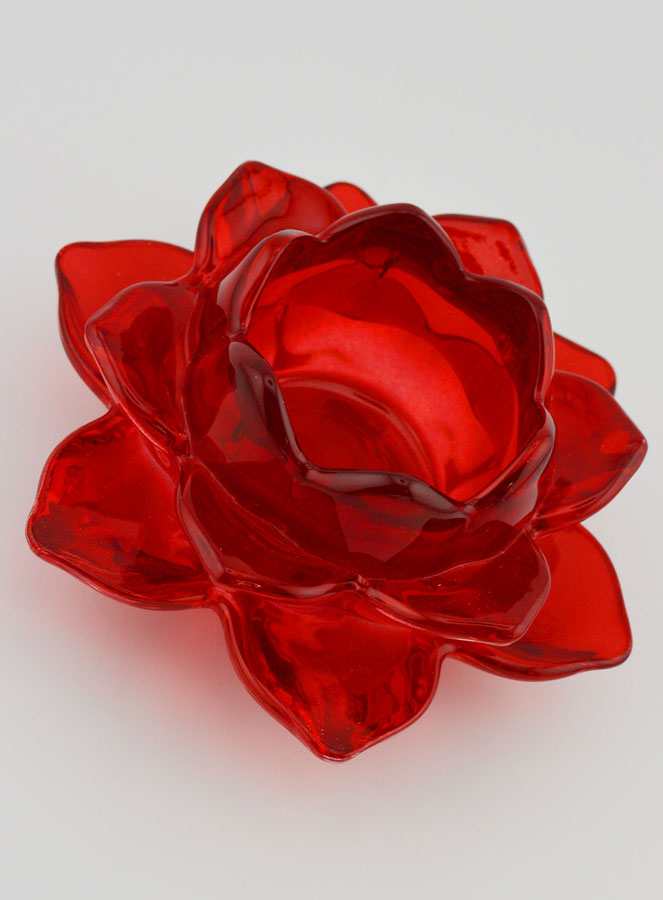 Bougeoir Fleur de Lotus - Rouge (pic 3)