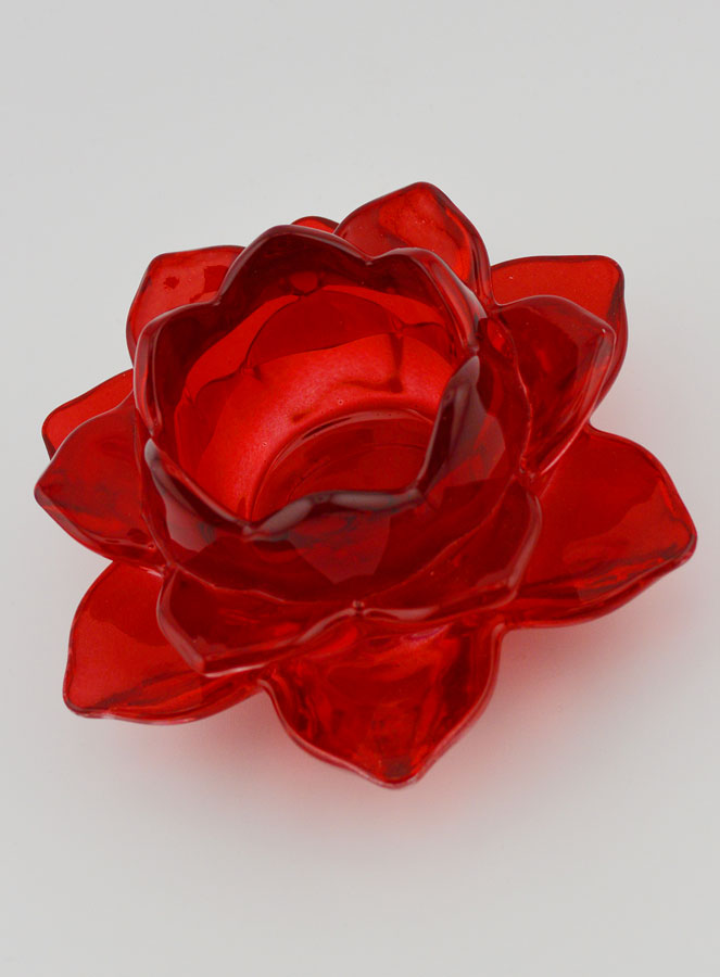 Bougeoir Fleur de Lotus - Rouge (pic 4)