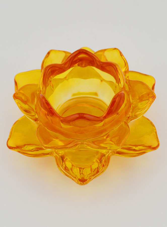 Bougeoir Fleur de Lotus - Orange (pic 2)