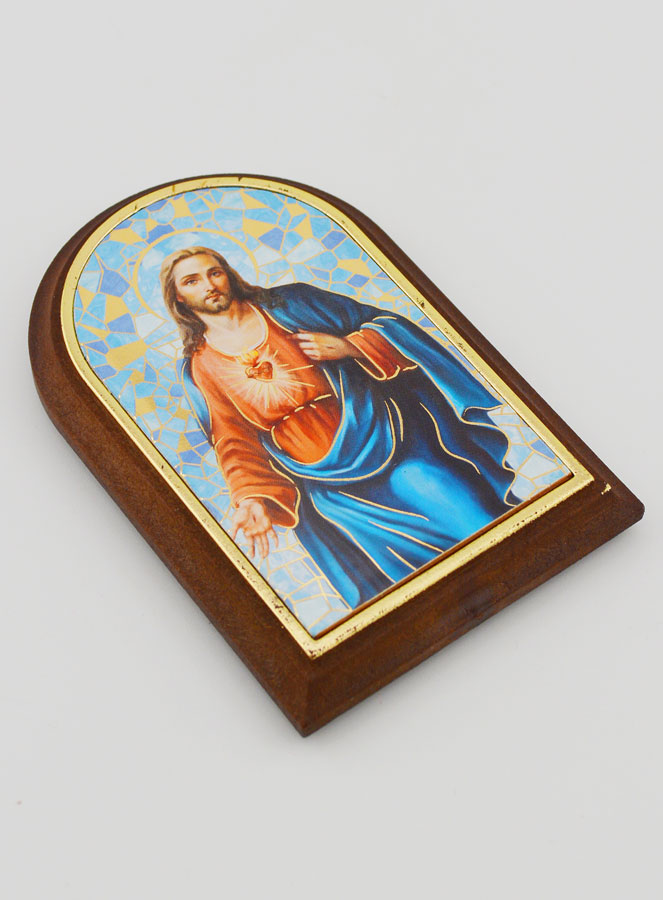 Icône à Poser Sacré Coeur de Jésus - 10cm (pic 3)