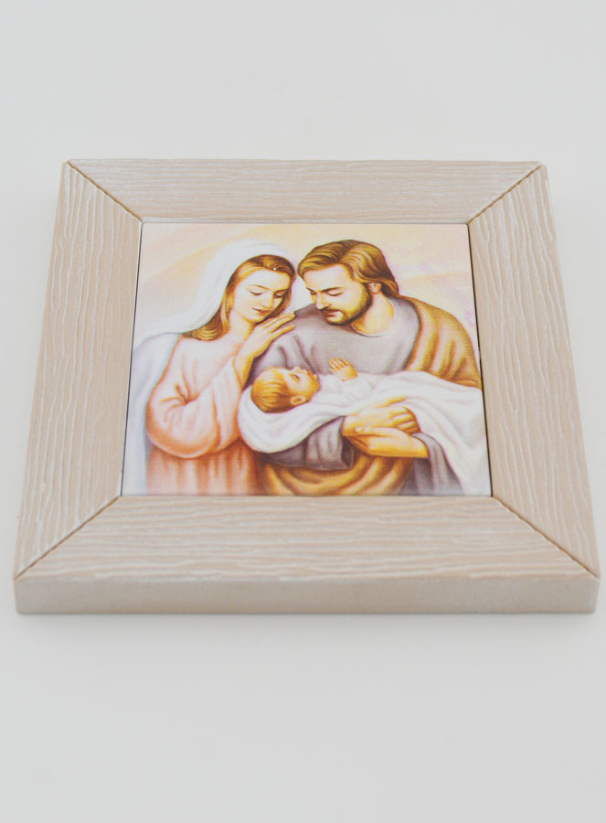 Cadre Icône Moderne Joseph & Sainte Famille - 11cm (pic 2)