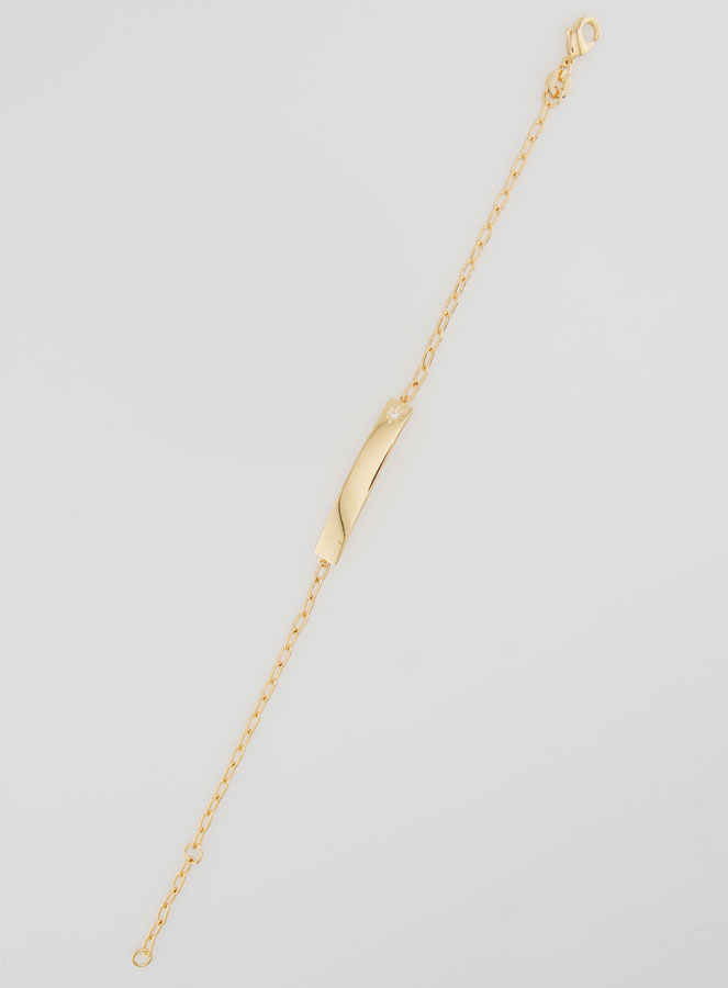 Gourmette Identité Bébé en Plaqué Or - 15cm (pic 1)