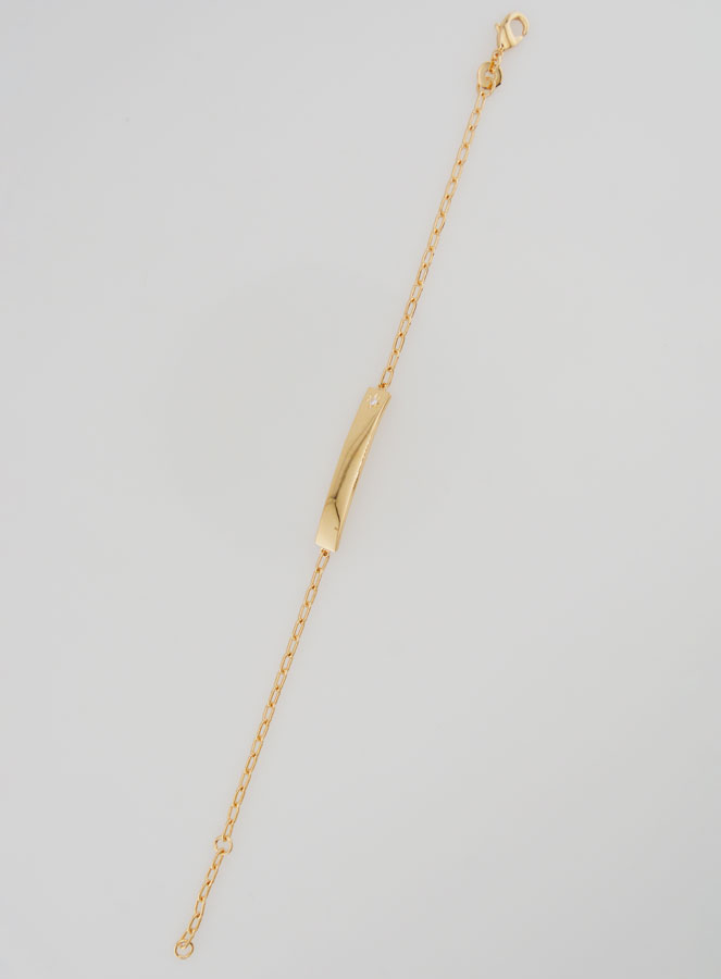 Gourmette de Baptême Enfant en Plaqué Or - 15cm (pic 2)