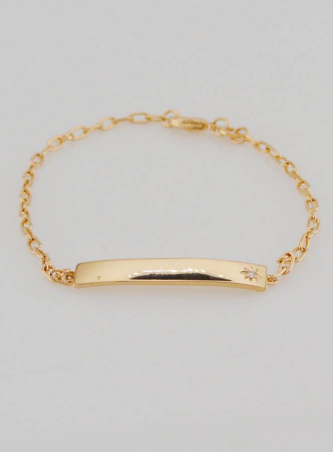 Gourmette de Baptême Enfant en Plaqué Or - 15cm (pic 4)