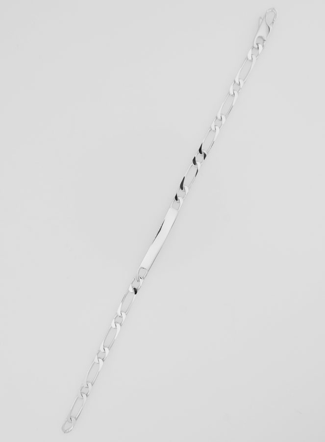 Gourmette Identité en Argent Massif - 18cm (pic 1)