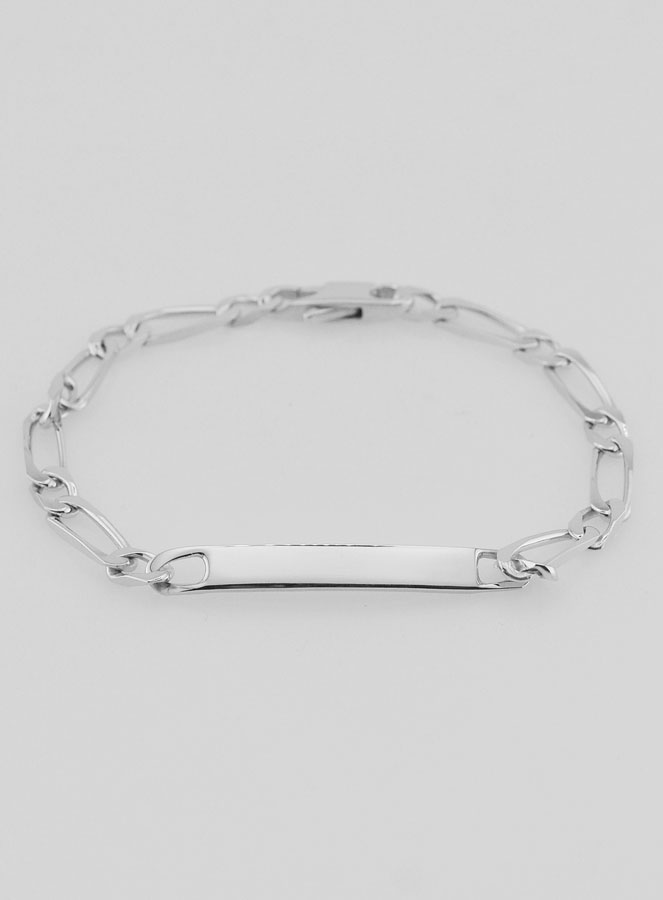 Gourmette Identité en Argent Massif - 18cm (pic 4)