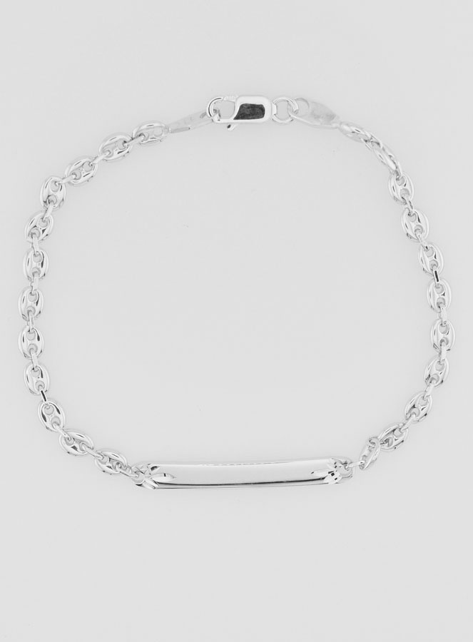 Gourmette Identité en Argent Rhodié - 18cm (pic 3)