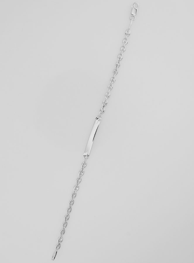 Gourmette de Baptême en Argent Rhodié - 18cm (pic 2)